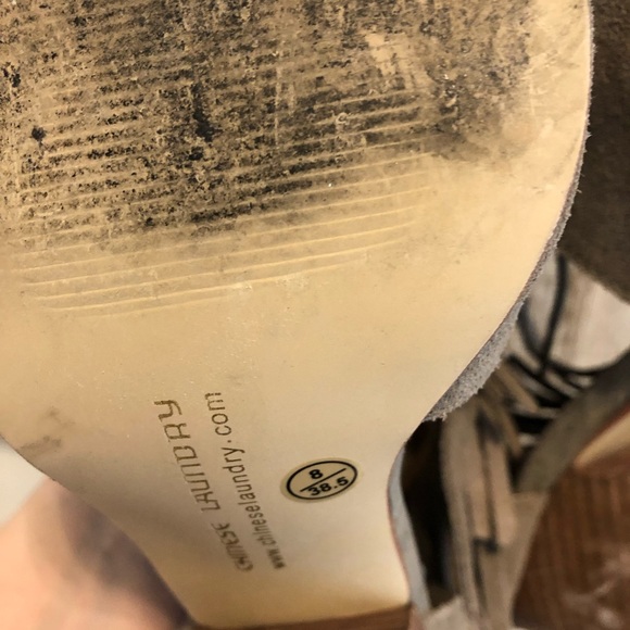 Chinese Laundry Grey Suede Fringe Booties - Picture 5 of 6